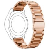 22mm drie platte gesp roestvrij staal vervangende horlogeband voor Huawei Watch GT2 Pro / Amazfit GTR 2 (rose goud)