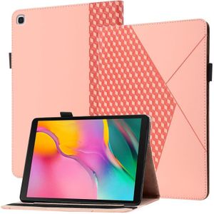 Voor Samsung Galaxy Tab A 10.1 2019 T510 Rhombus Skin Feel Horizontale Flip Tablet Leren Case met Kaart Slots & Houder (Rose Gold)