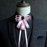 Mannen Diamond Ribbon Bow-knoop shirt Bow tie kleding accessoires (roze)