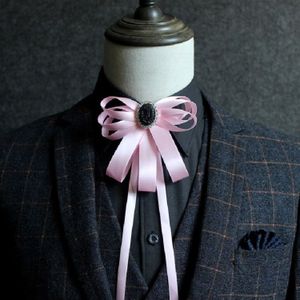 Mannen Diamond Ribbon Bow-knoop shirt Bow tie kleding accessoires (roze)