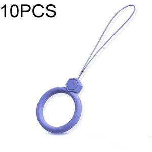 10 STKS siliconen ring mobiele telefoon lanyard waterfles anti-val hanger (kruidnagel paars)