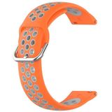 Voor Garmin VivoMove Style 20 mm geperforeerde ademende sport siliconen horlogeband (oranje + grijs)