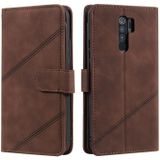 Voor Xiaomi Redmi 9 Skin Feel Business Horizontale Flip PU Lederen Case met Houder & Multi-Card Slots & Wallet & Lanyard & Photo Frame (Brown)