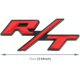 Auto R / T gepersonaliseerde decoratieve stickers van aluminiumlegering  afmeting: 10 5 x 5 cm (zwart rood)
