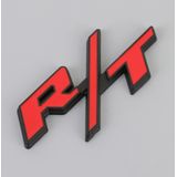 Auto R / T gepersonaliseerde decoratieve stickers van aluminiumlegering  afmeting: 10 5 x 5 cm (zwart rood)