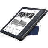 For KOBO Libra2 2021 Cloth Texture Multi-folding Leather Tablet Case(Dark Blue)