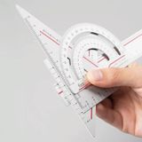 Originele Xiaomi Youpin Fizz Aluminium Alloy Ruler Set Ruler Drawing Measurement Geometrische Driehoek Protractor (Rood)