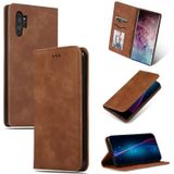 Retro huid voelen Business magnetische horizontale Flip lederen case voor Galaxy Note 10 Pro (bruin)