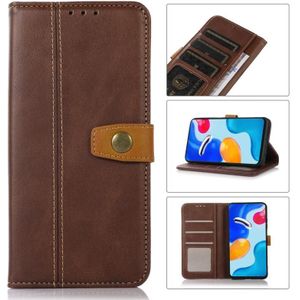 For OPPO Reno7 4G Global / F21 Pro Stitching Thread Calf Texture Leather Phone Case(Coffee)