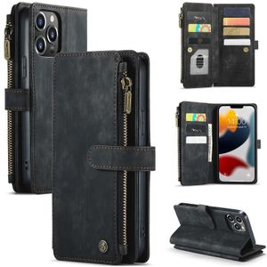 Caseme-C30 PU + TPU Multifunctionele Horizontale Flip Lederen Case met Houder & Card Slot & Portemonnee & Rits Pocket voor iPhone 13 Pro Max