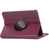 For 7 inch Tablet 360 Degree Rotation Litchi Texture Flip Leather Tablet Case(Purple)