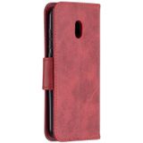 Voor Nokia C1 Plus Retro Lambskin Textuur Pure Kleur Horizontale Flip PU Lederen Case met Houder & Kaart Slots & Portemonnee &Amp; Lanyard (Rood)