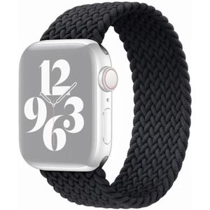 Single-turn nylon geweven horlogeband voor Apple Watch Series 6 & SE & 5 & 4 44mm / 3 & 2 & 1 42mm  Maat:L(Zwart)