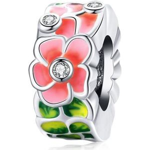 S925 Sterling Zilver Kleurrijke Bloemen Kralen DIY Armband Ketting Accessoires