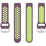 Voor Xiaomi Watch / Huawei Honor S1 18mm Two Color Sport Polsband Watchband (Paars + Groen)