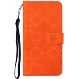 Voor Huawei Honor 9X / 9X Pro Etnische Stijl Relif Patroon Horizontale Flip Lederen Case met Houder & Kaart Slots & Portemonnee & Lanyard (Oranje)