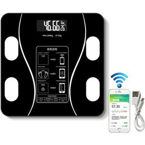 Household Smart Body Fat Elektronische Weegschaal  USB-oplaadversie (Zwart)