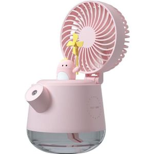 A04A USB schattige huisdier ketel spray desktop fan (roze kleine dinosaurus)