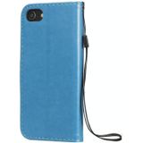 Voor iPhone 7 / 8 / SE 2020 Cat Bee Embossing Pattern Shockproof Horizontale Flip Lederen Case met Holder & Card Slots & Wallet(Blauw)