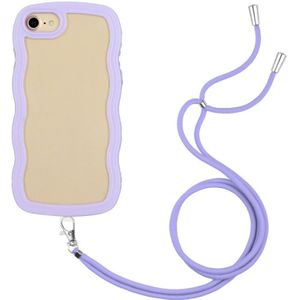 Lanyard Candy Color Wave TPU Clear PC-telefoonhoesje voor iPhone SE 2022 / 2020 / 7/8