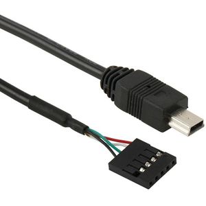 5 Pin Moederbord vrouwtje aansluiting naar Mini USB mannetje Adapter kabel  Lengte: 50cm