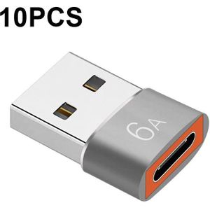 10 PCS HOWJIM HJ003 Type-C To USB3.0 Adapter Support Charging & Data Cable Transfer(Silver)