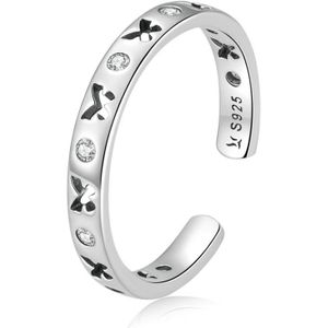 S925 Sterling zilveren holle vlinder vrouwen open ring