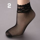 Sexy zwarte sok vrouwen meisjes dames zachte kant korte Ankle sokken fishnet (Splice 4)