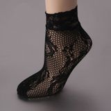 Sexy zwarte sok vrouwen meisjes dames zachte kant korte Ankle sokken fishnet (Splice 4)