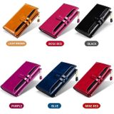 Lederen dame portemonnee multi-card slot retro olie wax lederen portemonnee lange type rfid anti-diefstal borstel clutch