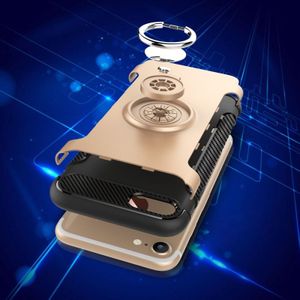 Voor iPhone 6 & 6s magnetische 360 graden rotatie Ring Armor beschermende Case(navy)