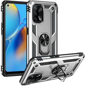 Voor Oppo A74 4G / F19 Shockproof TPU + PC-beschermhoes met 360 graden roterende houder