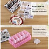 Grote opbergdoos drie laag grote 36 slots kunststof ambachtelijke accessoires baarden sieraden opbergdoos container Home Organizer (roze)