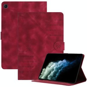 Voor Samsung Galaxy Tab S6 Lite P610 YX Kleine Vlinder Relif Smart Leather Tablet Case (Rood)