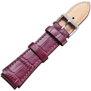 CAGARNY eenvoudige Fashion horloges Band zilveren gesp-lederen horlogebandje  breedte: 18mm(Purple)