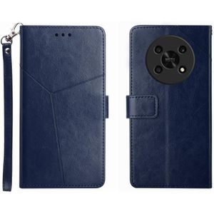 Voor Honor Magic4 Lite 5G Y Stitching Horizontal Flip Leather Phone Case (Blauw)