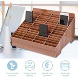 Houten multi-cell mobile phone film stand desktop display rack  60 roosters  grootte: 41.7x34.5x23cm (Blauw)