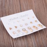 12 paar Sets geassorteerde meerdere Stud Earings sieraden Set met kaart voor vrouwen en Girls(Gold)