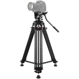 PULUZ Professional Heavy Duty Video Camcorder aluminiumlegering statief met fluid drag head voor DSLR / SLR Camera  verstelbare hoogte: 80-160cm (Zwart)