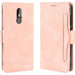 Portemonnee stijl huid voelen kalf patroon lederen draagtas voor Nokia 3.2  met aparte kaartsleuf (roze)
