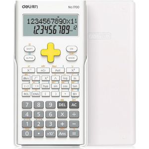 Deli 1700 wetenschappelijke rekenmachine draagbare en schattige student rekenmachine (wit)