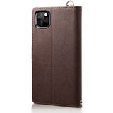 Wave Point horizontale Flip lederen draagtas met kaartsleuven & houder & portemonnee & Lanyard voor iPhone 11 Pro (bruin)