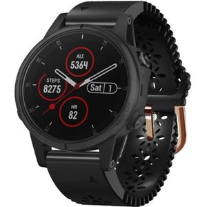 Voor Garmin Fenix 5S Plus 20 mm dames siliconen horlogeband met veterpons