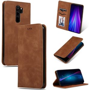 Voor Xiaomi Redmi Note8 Pro retro Skin feel Business magnetische horizontale Flip lederen draagtas (bruin)