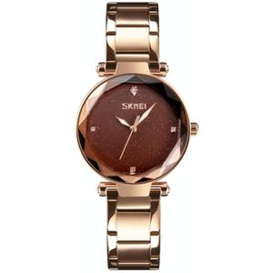 SKMEI 9180 Starry Sky Dial Stainless Steel Strap Quartz Watch for Ladies(Rose Gold)