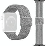 Gesp gevlochten elastische band horlogeband voor Apple Watch Series 6 & SE & 5 & 4 44mm / 3 & 2 & 1 42mm (romig wit)