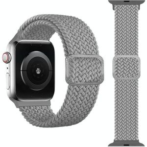 Gesp gevlochten elastische band horlogeband voor Apple Watch Series 6 & SE & 5 & 4 44mm / 3 & 2 & 1 42mm (romig wit)