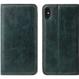 Voor iPhone X / XS Retro Tree Bark Texture PU Magnetic Horizontal Flip Leather Case met Holder & Card Slots & Wallet(Green)