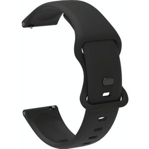 20mm voor Amazfit GTS 2E Butterfly Gesp Siliconen Vervanging Strap Horlogeband (Zwart)