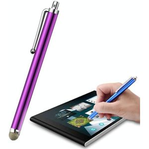 AT-19 Silver Fiber Pen Tip Stylus Capacitieve Pen Mobiele Telefoon Tablet Universele Touch Pen (Paars)